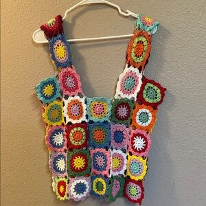 Handmade Multicolor Crochet Tank Top